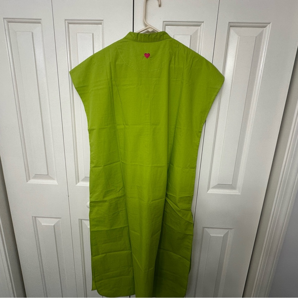 Sale‼️Nicobar Apple Green Sleeveless Button-Up Dress with side pockets size 2XL - Picture 7 of 12